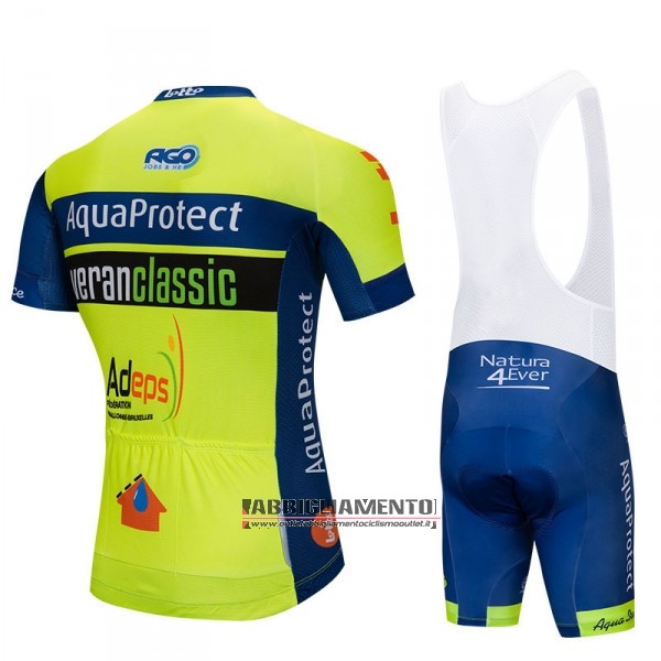 Abbigliamento AquaProject 2018 Manica Corta e Pantaloncino Con Bretelle Verde Giallo - Clicca l'immagine per chiudere